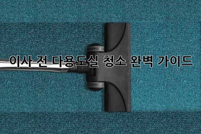 이사 전, 다용도실 청소 완벽 가이드! ✨