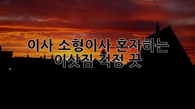 이사 소형이사: 혼자하는 이삿짐, 걱정 끗!