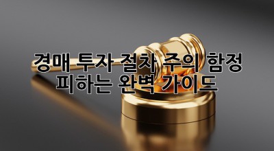 경매 투자 절차 주의! 함정 피하는 완벽 가이드 💯