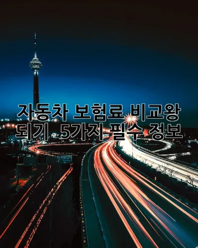 자동차 보험료 비교왕 되기! 🚗💨 5가지 필수 정보