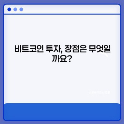 비트코인 투자 가이드: 장점, 단점, 그리고 현명한 투자 전략