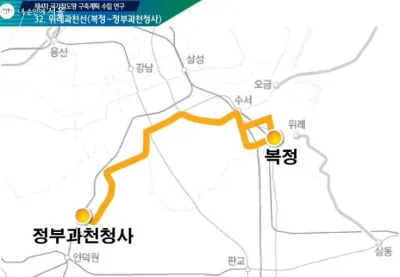 위례과천선 연장 노선도: 수혜지역, 환승역, 진행상황, 개통시기